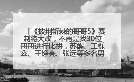 《披荆斩棘的哥哥5》赛制将大改，不再是找30位哥哥进行比拼，苏醒、王栎鑫、王铮亮、张远等多名男团选手被曝将参加