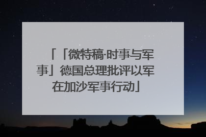 「微特稿·时事与军事」德国总理批评以军在加沙军事行动