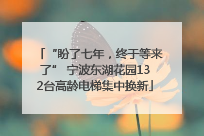 “盼了七年，终于等来了” 宁波东湖花园132台高龄电梯集中换新