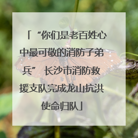 “你们是老百姓心中最可敬的消防子弟兵” 长沙市消防救援支队完成龙山抗洪使命归队