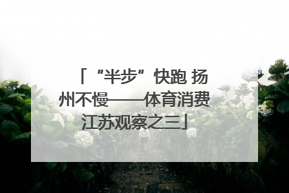 “半步”快跑 扬州不慢——体育消费江苏观察之三