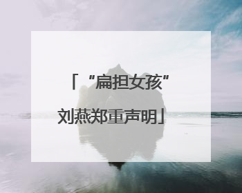 “扁担女孩”刘燕郑重声明