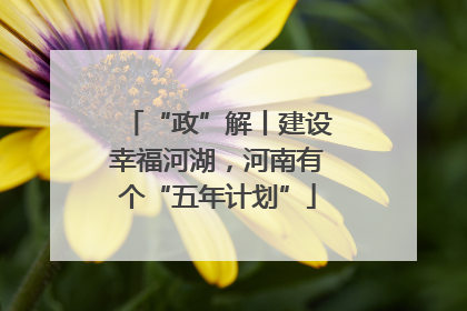 “政”解丨建设幸福河湖，河南有个“五年计划”