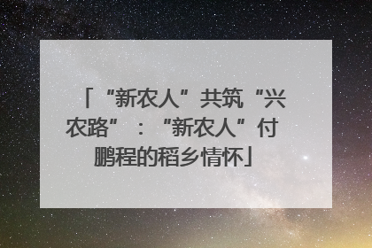 “新农人”共筑“兴农路”：“新农人”付鹏程的稻乡情怀