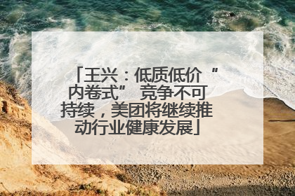 王兴：低质低价“内卷式” 竞争不可持续，美团将继续推动行业健康发展