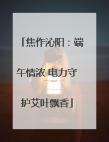 焦作沁阳：端午情浓 电力守护艾叶飘香
