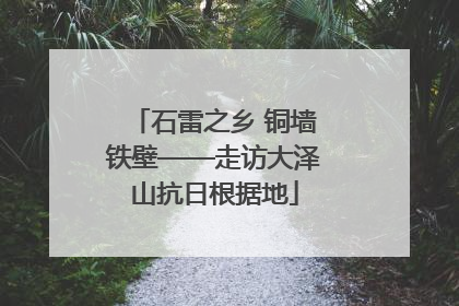 石雷之乡 铜墙铁壁——走访大泽山抗日根据地