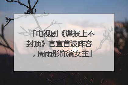 电视剧《谍报上不封顶》官宣首波阵容，周雨彤饰演女主
