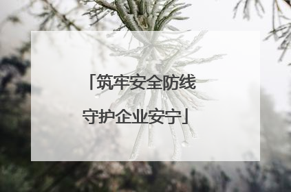 筑牢安全防线 守护企业安宁