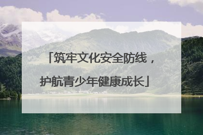 筑牢文化安全防线，护航青少年健康成长