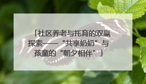 社区养老与托育的双赢探索——“共享奶奶”与孩童的“朝夕相伴”