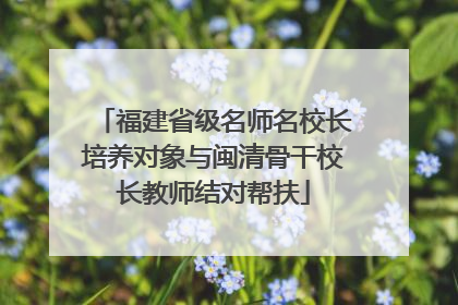 福建省级名师名校长培养对象与闽清骨干校长教师结对帮扶