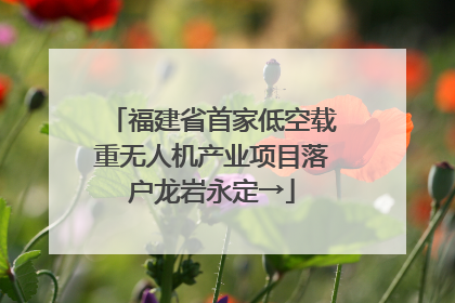 福建省首家低空载重无人机产业项目落户龙岩永定→