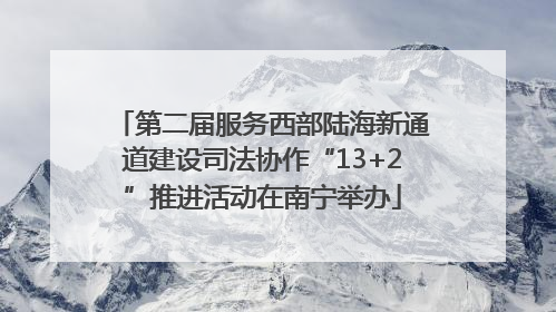 第二届服务西部陆海新通道建设司法协作“13+2”推进活动在南宁举办