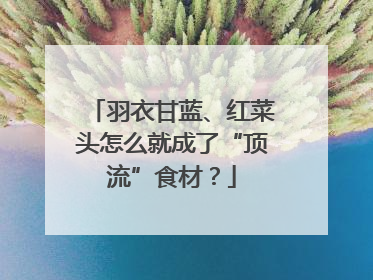 羽衣甘蓝、红菜头怎么就成了“顶流”食材？