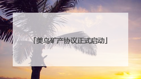 美乌矿产协议正式启动