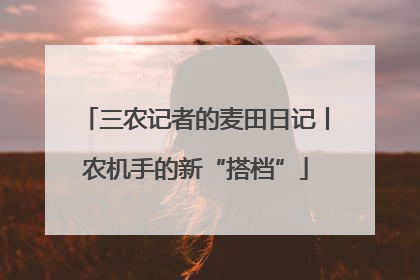 三农记者的麦田日记丨农机手的新“搭档”