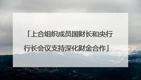 上合组织成员国财长和央行行长会议支持深化财金合作