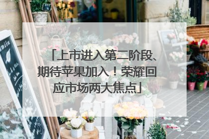 上市进入第二阶段、期待苹果加入！荣耀回应市场两大焦点