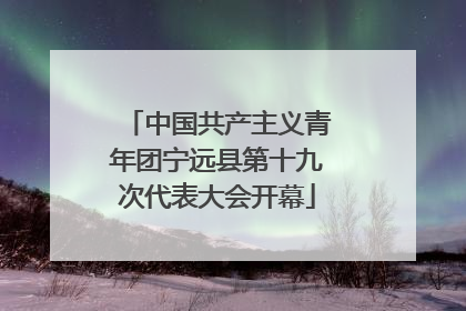 中国共产主义青年团宁远县第十九次代表大会开幕