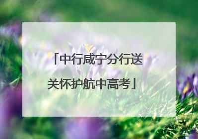 中行咸宁分行送关怀护航中高考