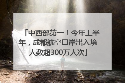 中西部第一！今年上半年，成都航空口岸出入境人数超300万人次