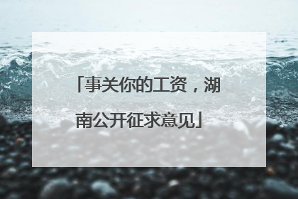 事关你的工资，湖南公开征求意见