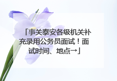 事关泰安各级机关补充录用公务员面试！面试时间、地点→