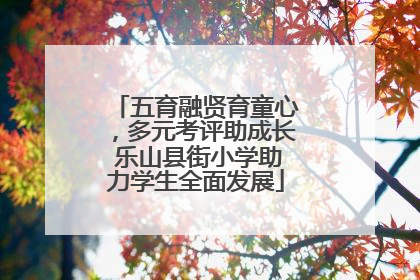 五育融贤育童心，多元考评助成长 乐山县街小学助力学生全面发展