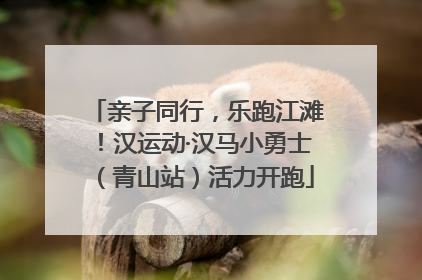 亲子同行，乐跑江滩！汉运动·汉马小勇士（青山站）活力开跑