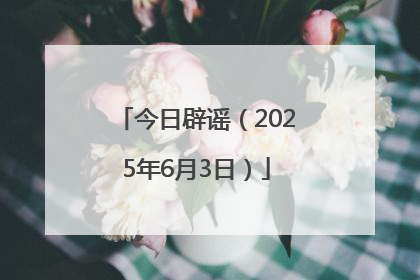 今日辟谣（2025年6月3日）