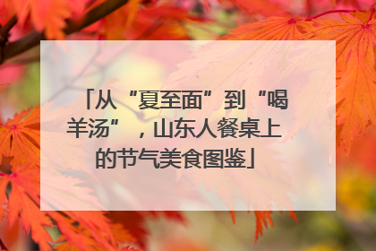 从“夏至面”到“喝羊汤”，山东人餐桌上的节气美食图鉴