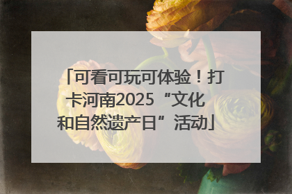 可看可玩可体验！打卡河南2025“文化和自然遗产日”活动