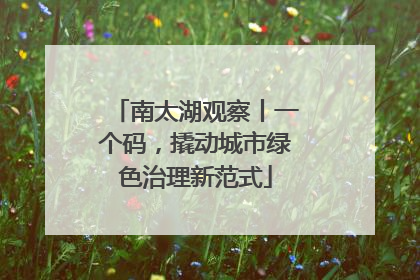 南太湖观察丨一个码，撬动城市绿色治理新范式