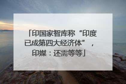 印国家智库称“印度已成第四大经济体”，印媒：还需等等