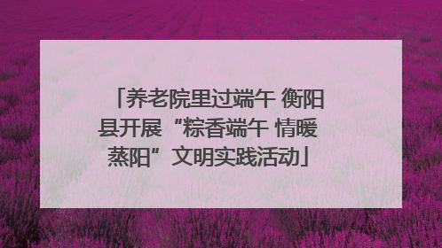 养老院里过端午 衡阳县开展“粽香端午 情暖蒸阳”文明实践活动