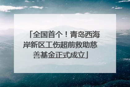 全国首个！青岛西海岸新区工伤超前救助慈善基金正式成立