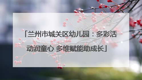 兰州市城关区幼儿园：多彩活动润童心 多维赋能助成长