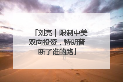 刘亮｜限制中美双向投资，特朗普断了谁的路