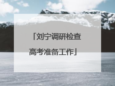 刘宁调研检查高考准备工作