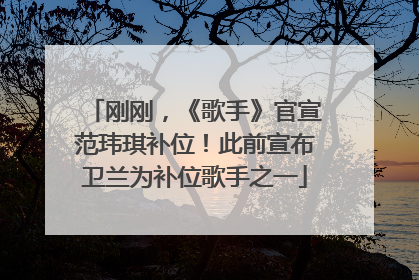 刚刚，《歌手》官宣范玮琪补位！此前宣布卫兰为补位歌手之一