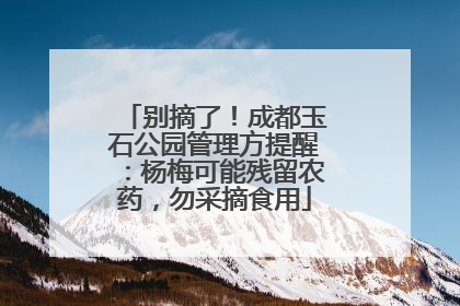 别摘了！成都玉石公园管理方提醒：杨梅可能残留农药，勿采摘食用