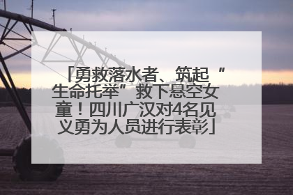 勇救落水者、筑起“生命托举”救下悬空女童！四川广汉对4名见义勇为人员进行表彰