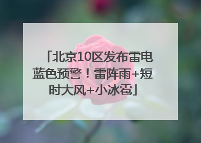 北京10区发布雷电蓝色预警！雷阵雨+短时大风+小冰雹