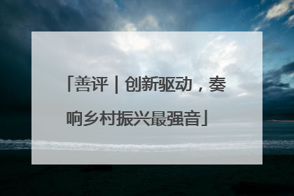 善评｜创新驱动，奏响乡村振兴最强音