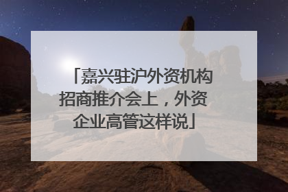 嘉兴驻沪外资机构招商推介会上，外资企业高管这样说