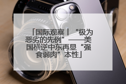 国际观察丨“极为恶劣的先例”——美国横逆中东再显“强食弱肉”本性