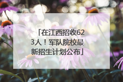 在江西招收623人！军队院校最新招生计划公布