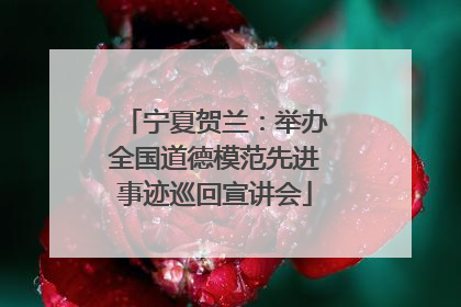 宁夏贺兰：举办全国道德模范先进事迹巡回宣讲会