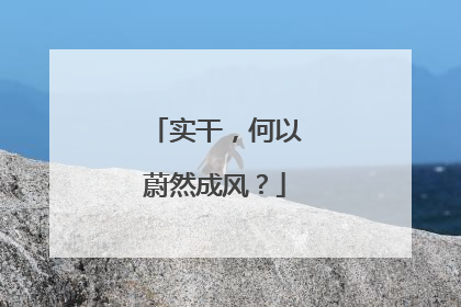 实干，何以蔚然成风？
